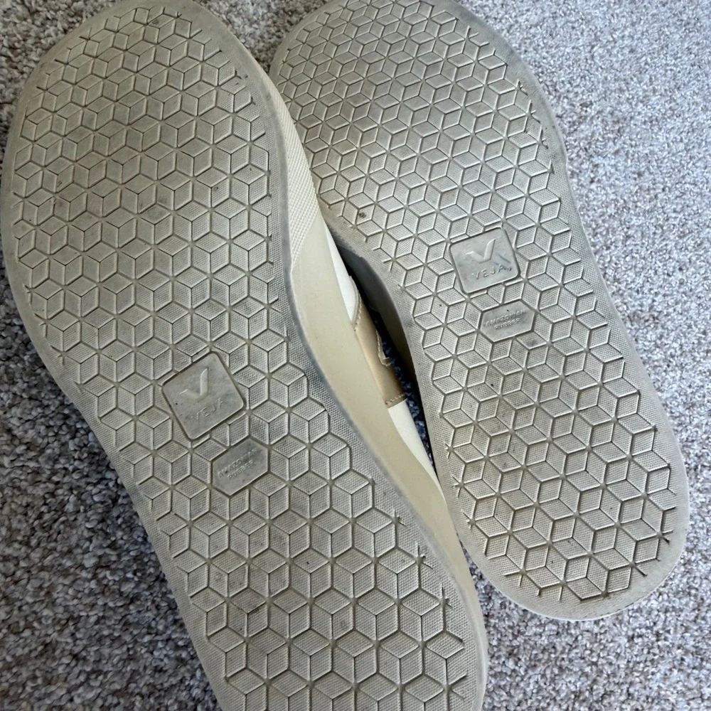 Veja Campo Leather Low Top Lace Up Sneakers EU39 Extra White/Platine Worn Once! - Picture 8 of 12